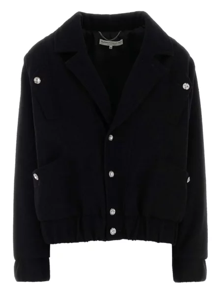 Długi kurtka bomber Alessandra Rich czarny