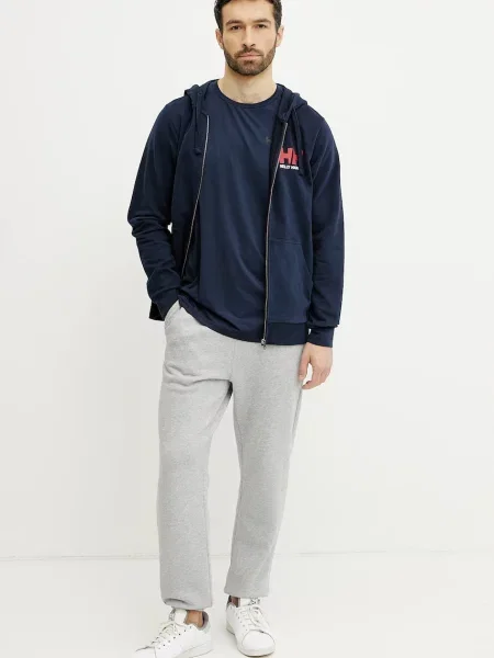 Bluza z kapturem Helly Hansen Logo Full Zip granatowa S czerwona