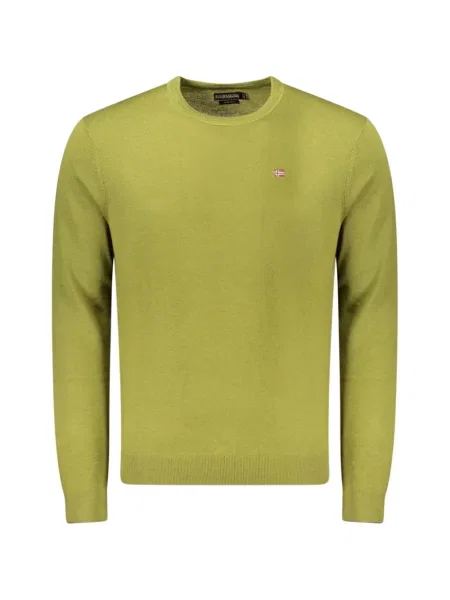 Pulover Napapijri cu broderie de lână verde