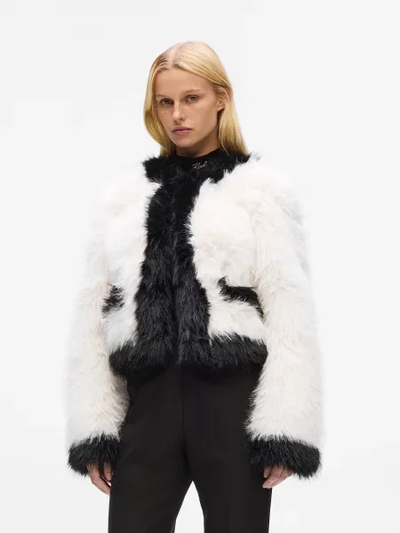 Karl Lagerfeld Prechodná bunda čierna biela