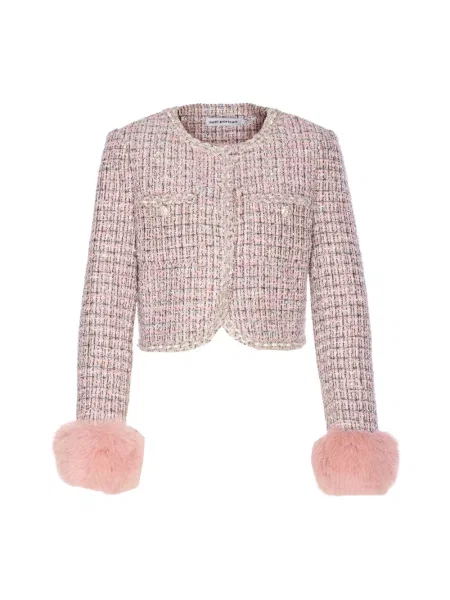 Bukiecik sweter Self-portrait z kryształkami różowy