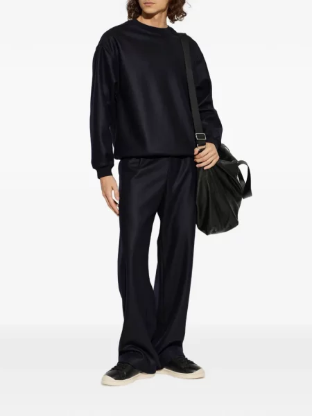 Lung pulover Jil Sander cu decolteu rotund negru
