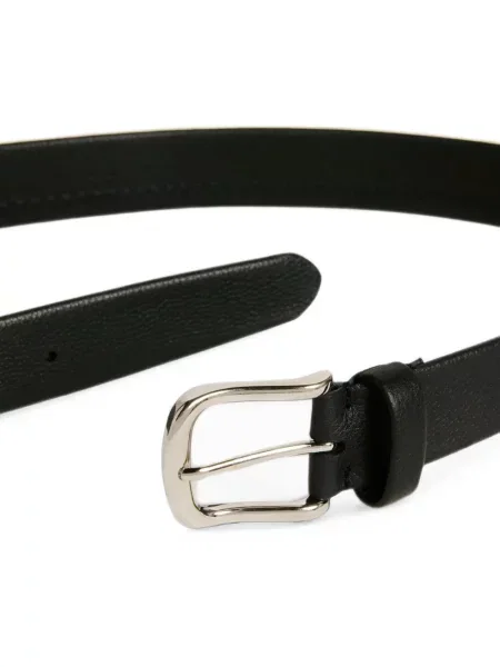 Cu centură curea Kiton din piele negru