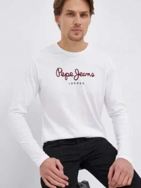 Къс тениска Pepe Jeans бяло