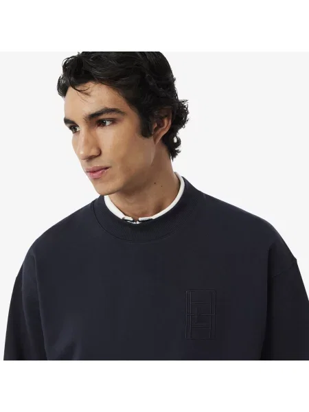 Lacoste Haftowana Bluza Polarowa czarny