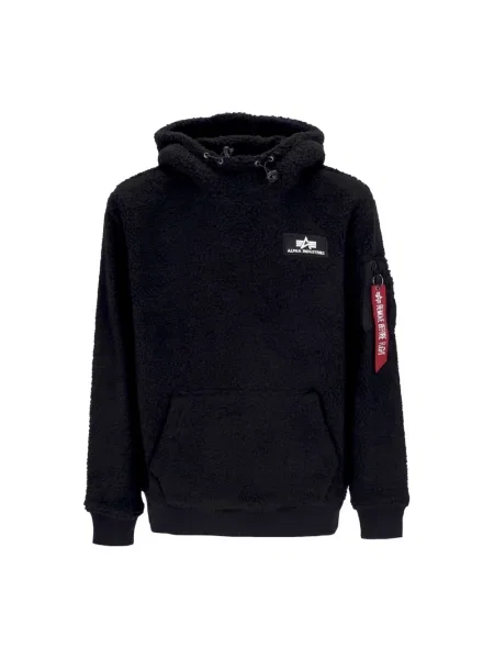 Bluza z kapturem Alpha Industries typu teddy czarna