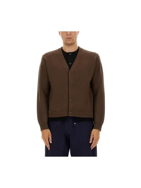 Warstwowy kardigan Jw Anderson wełniany brązowy