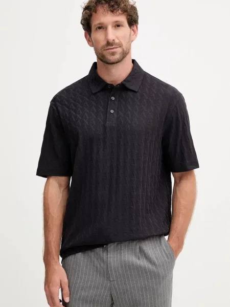 Armani Exchange polo granatowa