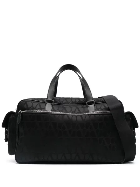 Geantă Valentino Garavani din canvas negru