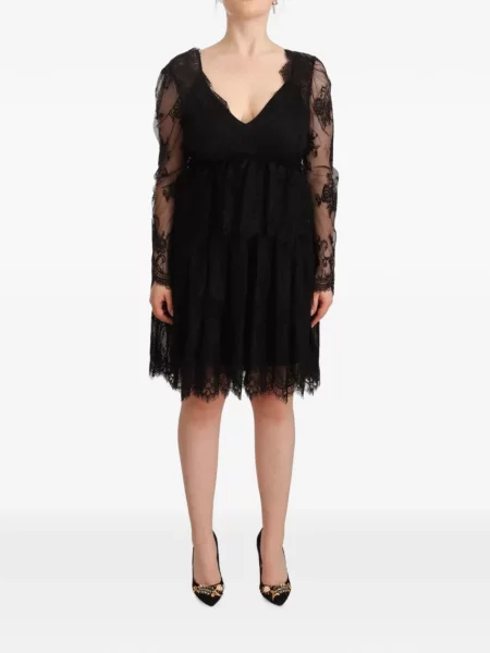 Rochie Aniye By cu model floral din dantelă negru