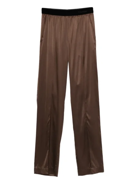 Pantaloni Tom Ford cu broderie maro