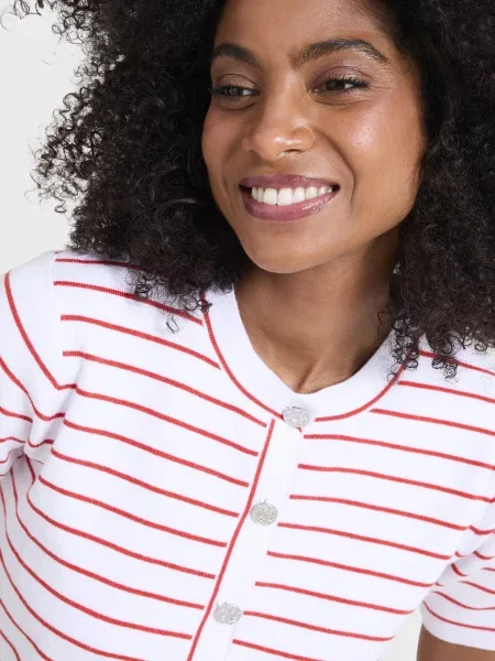 Смугастий кардиган Naf Naf білий