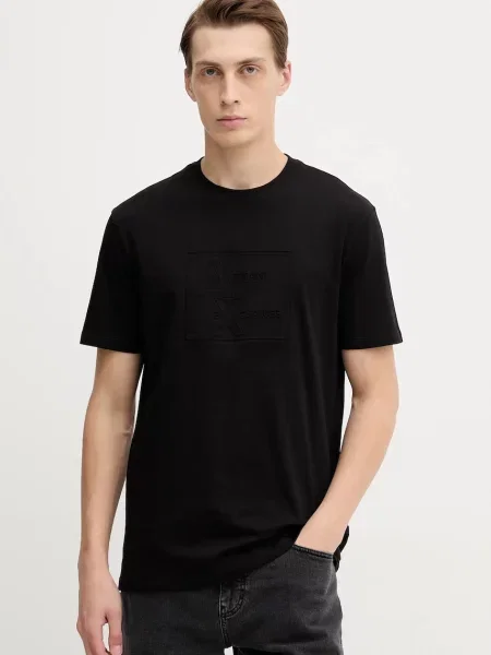Тениска Armani Exchange с изчистен дизайн черно