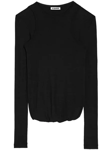 Tricou Jil Sander cu decolteu rotund negru