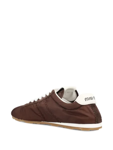 Sneakers Miu Miu με κορδόνια με δαντέλα καφέ