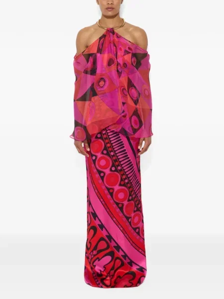 Rochie Pucci din satin cu imagine roz