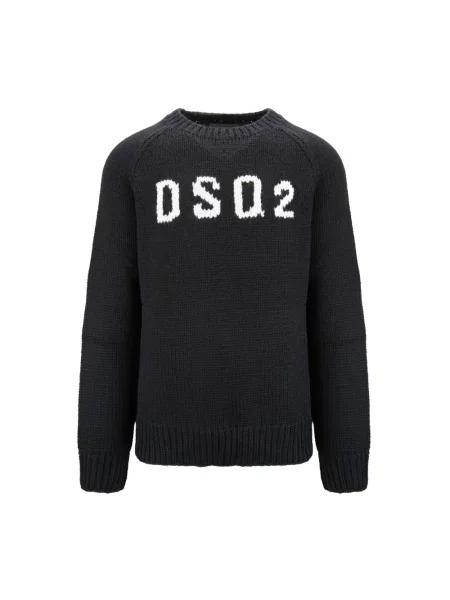 Sweter Dsquared2 z logo czarny