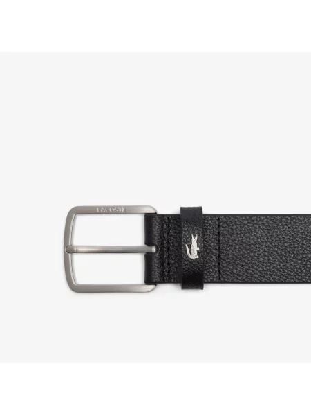 Lacoste ремінь шкіряний чорний