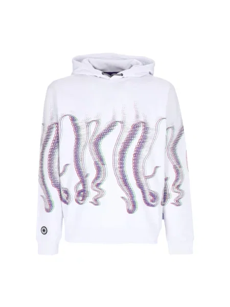 Bluza z kapturem Octopus z kapturem z długim rękawem biała