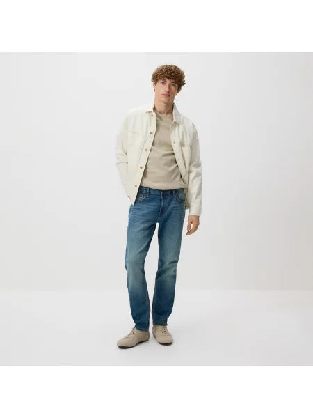 Reserved Džíny slim se sepraným efektem indigo jeans