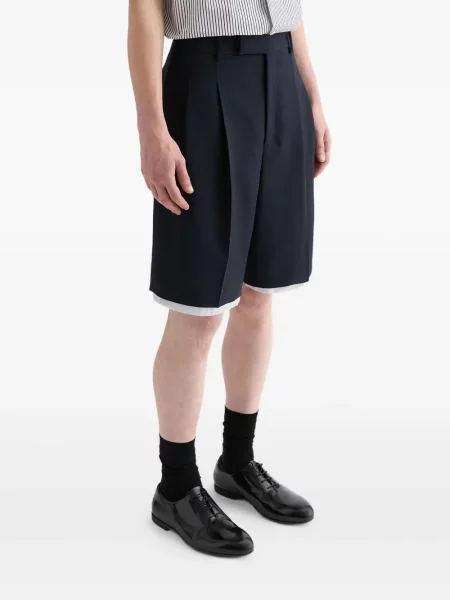 Pantaloni scurți Jil Sander de lână albastru