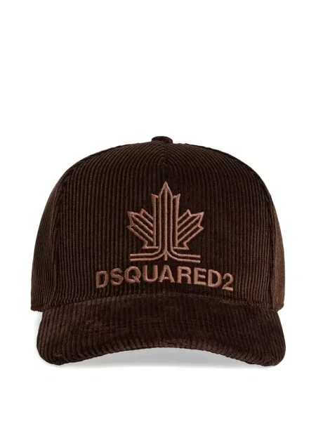 Șapcă Dsquared2 de catifea cord maro