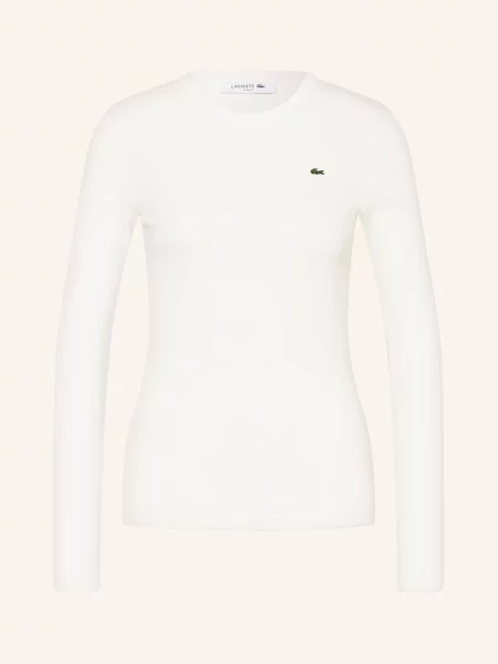 Lacoste Koszulka Z Długim Rękawem beige biała
