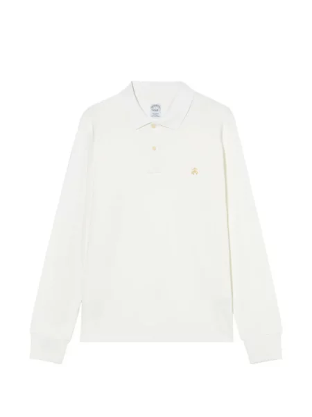 Tricou polo Brooks Brothers cu autograf alb