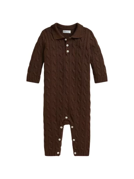 Koszulka polo dziecięca Polo Ralph Lauren brązowa