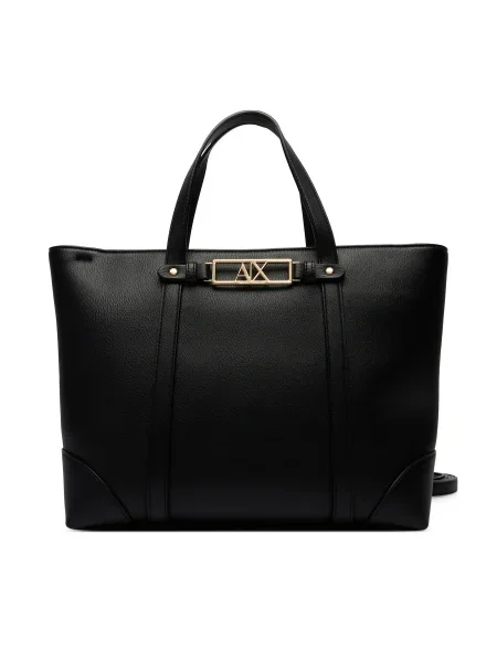 Armani Exchange kabelka typu shopper dámska z imitácie kože čierna