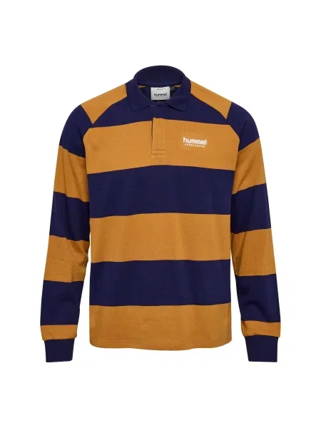 Koszulka polo z długim rękawem Hummel Striped niebieska