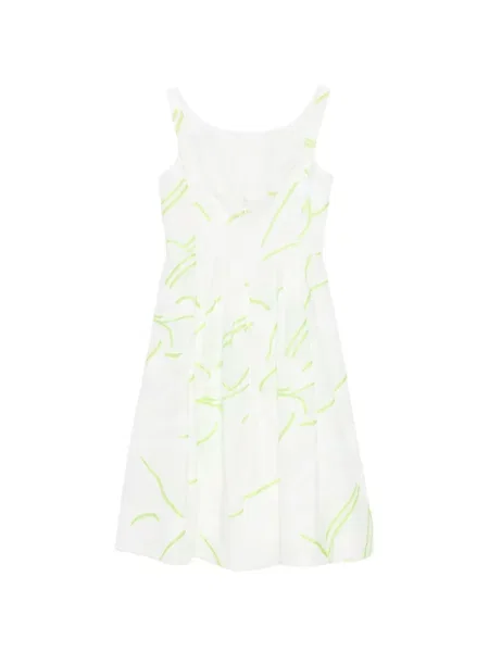 Rochie midi Shiatzy Chen din jacard alb