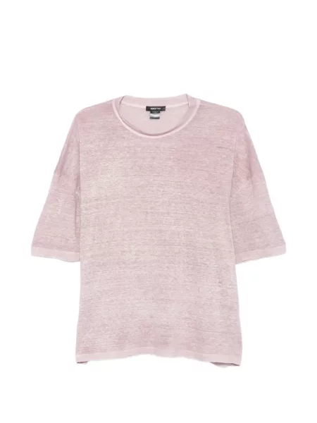 Kratak majica Avant Toi s okruglim izrezom ružičasta