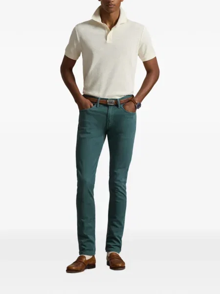 Dlouhá pruhovaná s límcem kšiltovka Polo Ralph Lauren modrá