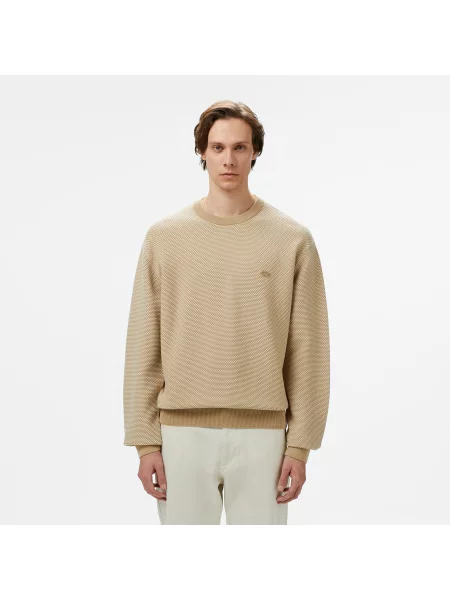 Lacoste Sweter Relaxed Fit beżowy