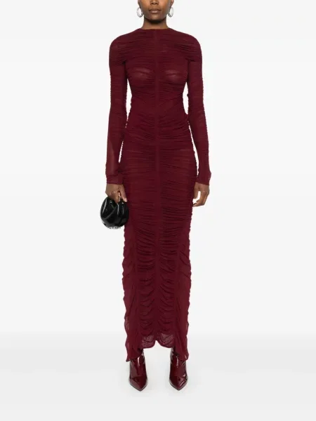 Maxi suknele Mugler su raukiniais raudona