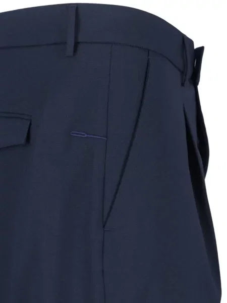 Pantaloni Cruna plisate albastru