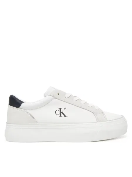 Calvin Klein Jeans Tenis superge Vulc Flatform Mg Nylon Mix bela