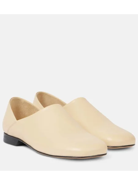 Balerini Lemaire din piele slip-on alb