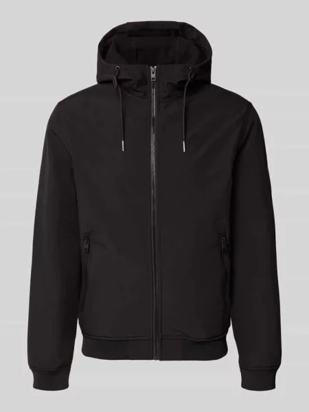Kurtka softshell z zapinanymi na błyskawiczny Jack & Jones czarna