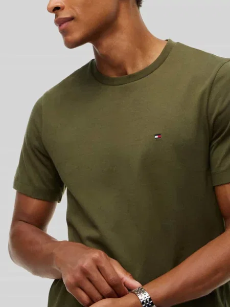T-shirt o kroju regular fit z czystej bawełny Tommy Hilfiger zielona