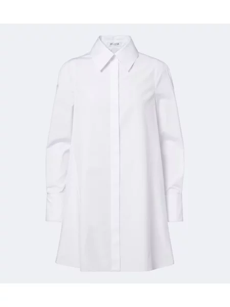 Top Alaïa din poplin alb