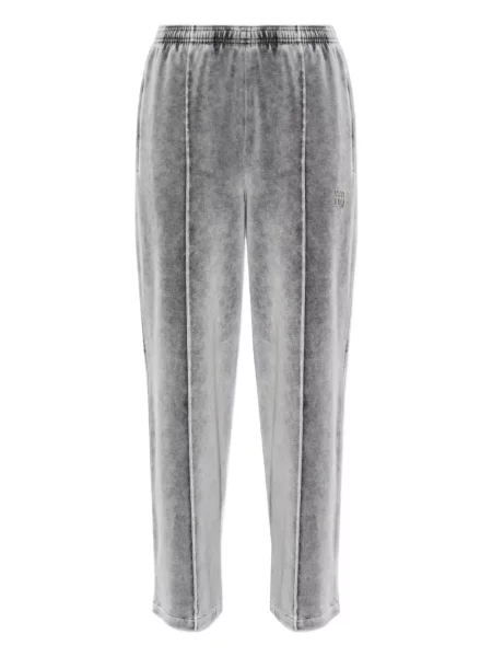 Pantaloni de trening Alexander Wang de catifea gri