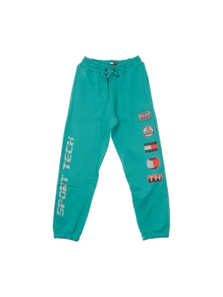 Spodnie dresowe Tommy Hilfiger polarowe zielone