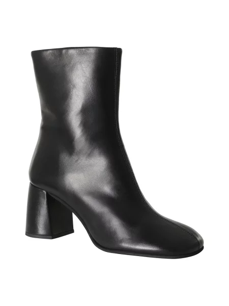 Buty do kostki Poeve skórzane czarne