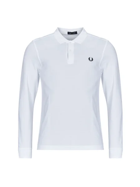 Cămașă Fred Perry cu mâneci lungi lungă alb