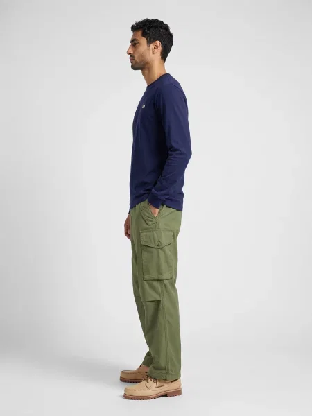 Tricou cu mânecă lungă Lacoste din jerseu clasic albastru