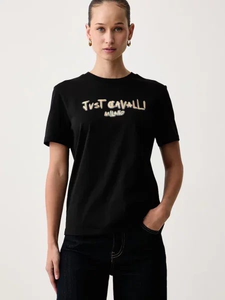 Just Cavalli tricou pentru femei din negru