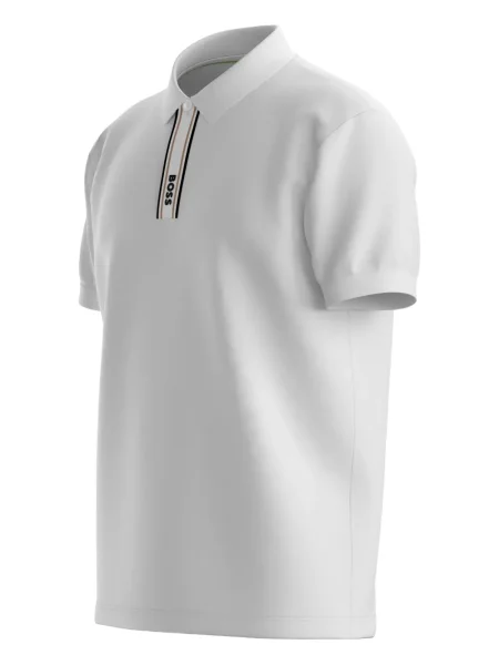 Tricou polo Boss cu dungi alb
