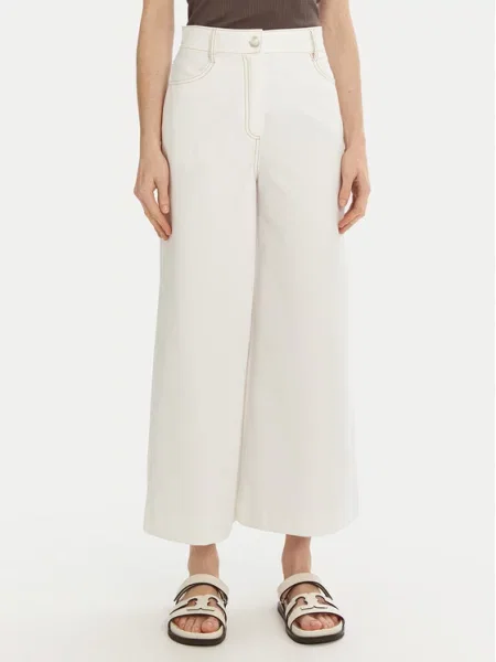 Max Mara Leisure Kalhoty z materiálu Fausto bílá